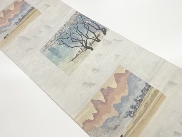 JAPANESE FUKURO OBI / PLANT DYES / WOVEN SCENERY